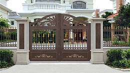 别墅铝艺大门和门柱之间的关系
